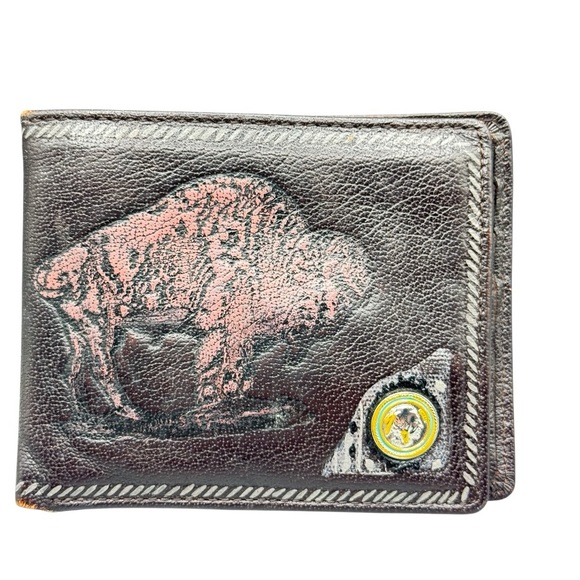 🦬 Bradford Exchange Buffalo Leather Wallet w/ Coin Detail - Picture 1 of 9